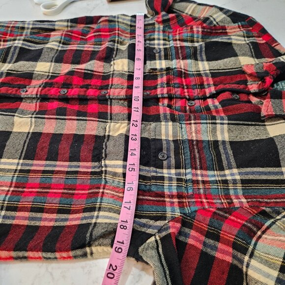 Lauren Ralph Lauren Tartan Plaid Button-Up Shirt Large Wool Red Black Cabincore - Picture 10 of 11